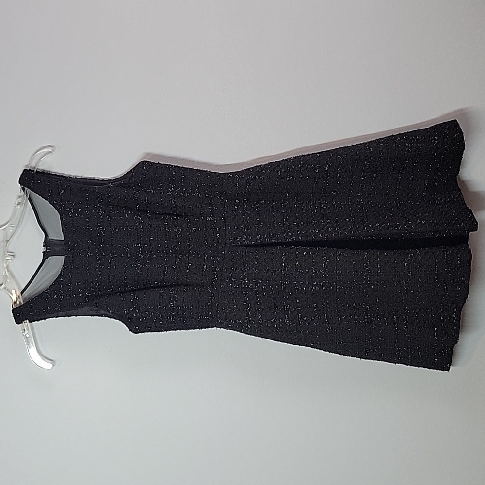 Jennifer Lopez Black tweed cocktail dress with pockets